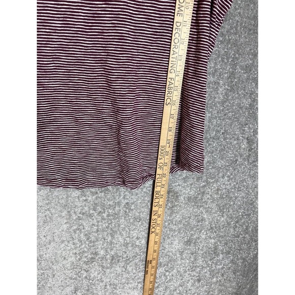 Gap Easy Tee Top Womens Size Medium Burgundy Striped Cotton‎ Scoop Neck Shirt - Picture 7 of 7